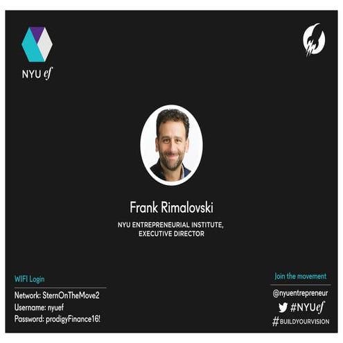 2016 NYU Entrepreneurs Festival Opening Remarks