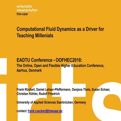 [OOFHEC2018] Frank Ulrich Rückert: Computational Fluid Dynamics as a ...