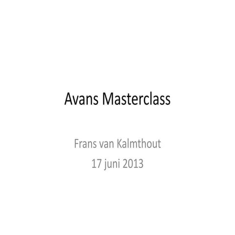 Avans Masterclass Frans van Kalmthout