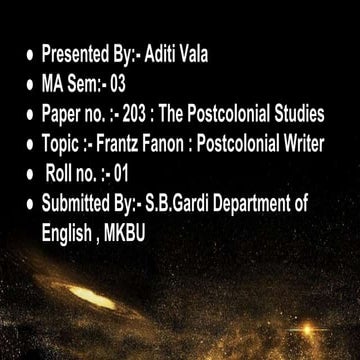 Frantz fanon -postcolonial writer 