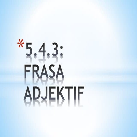 Frasa adjektif