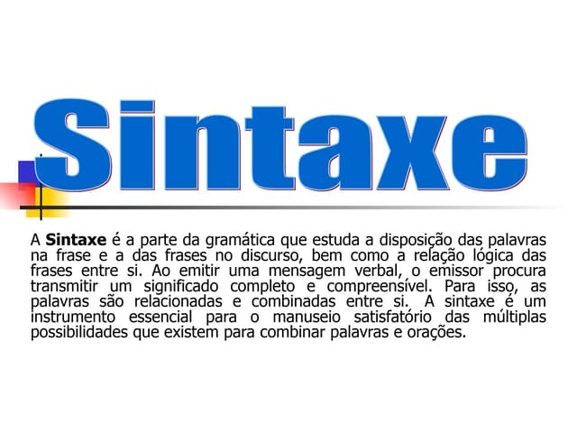 Frase, Oração e Periodo.