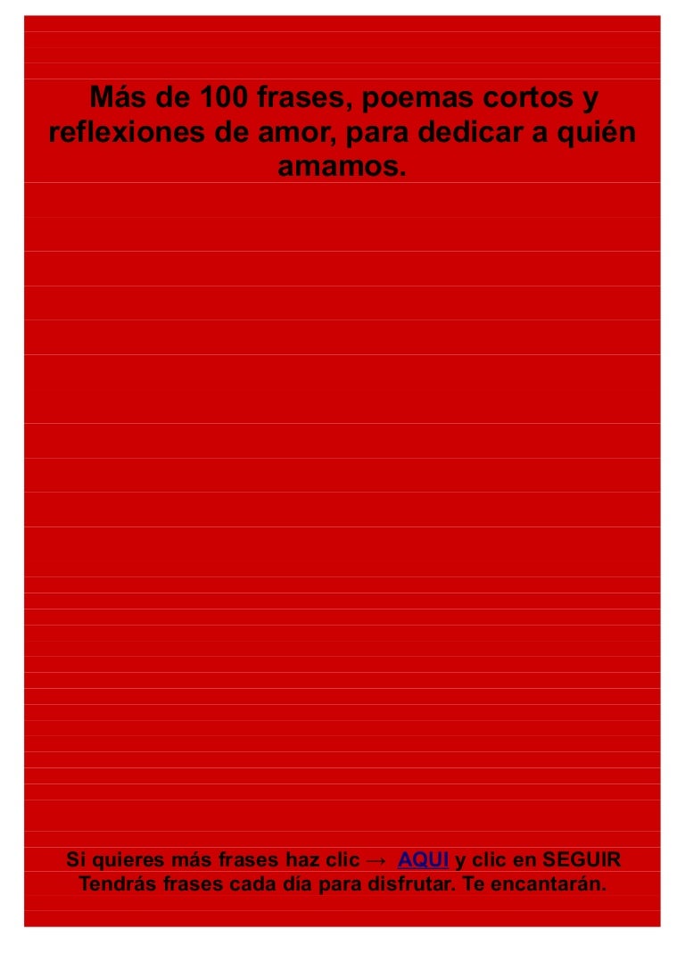 Frases Cortas De Amor Reflexiones Y Poemas Para Dedicar