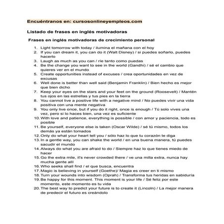 Frases en ingles motivadoras