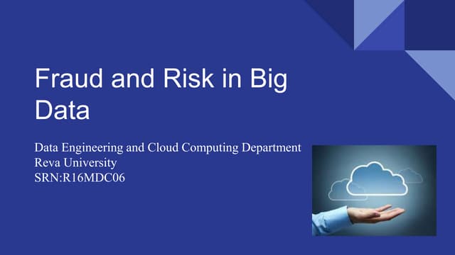 Fraud and Risk in Big Data
