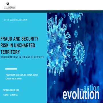 Fraud and Security in Uncharted Territory: Considerations in the Age of COVID-19