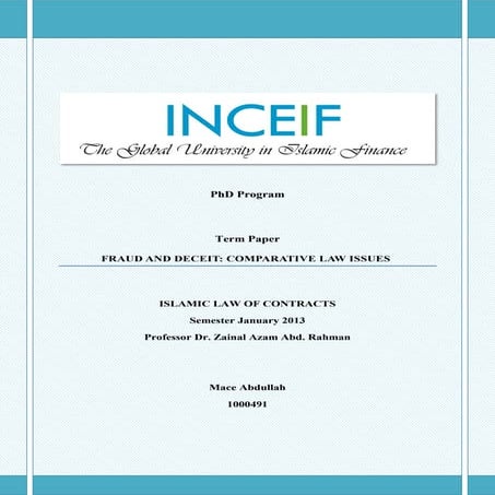 Islamic Law of Contracts