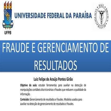 Fraude e gerenciamento de resultados