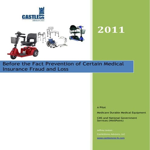 Fraud prevention in dme claims