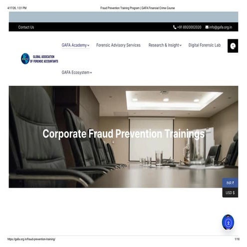 Comprehensive Corporate Fraud Prevention Training Program by GAFA | PDF