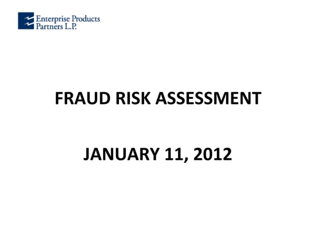 Fraud risk assessment
