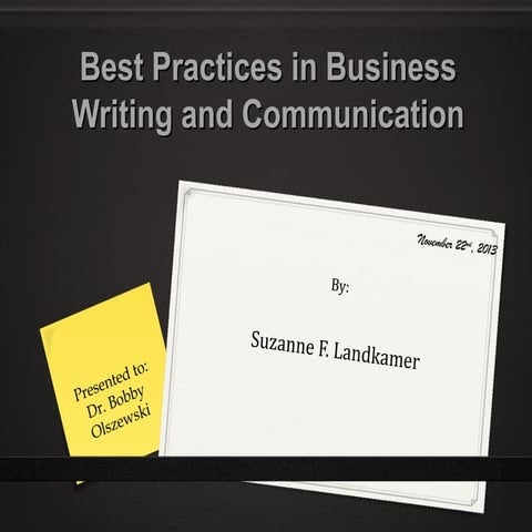 Frazier landkamer Best practices in business writing and communication