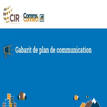Gabarit de plan de communication - CommsConnect