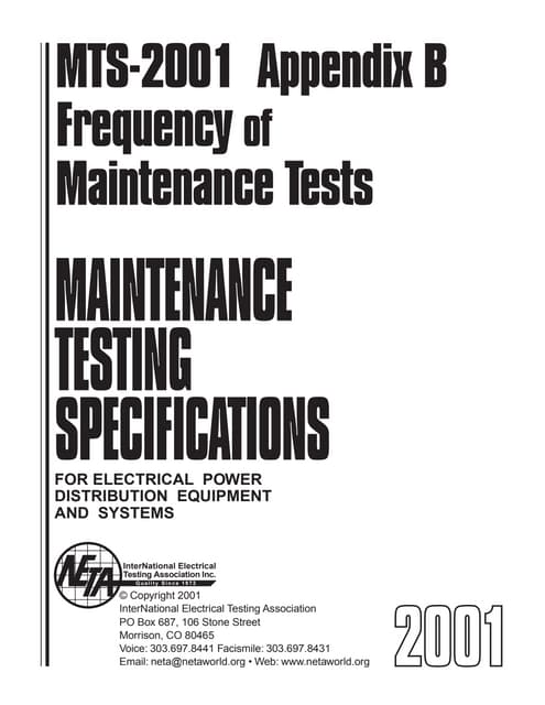 Ansi neta mts 2007 frequency of maintenance tests | PDF | Radio Control ...