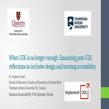 When UDL is no longer enough: Examining post-UDL reflections on ...