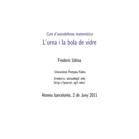 Presentació de Frederic Udina: Secrets i enganys dels sondejos. Ateneu Barcel...