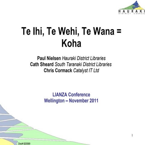 Lianza Conference  2011 Koha ILS presentation