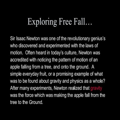 Free Fall & Projectiles 1