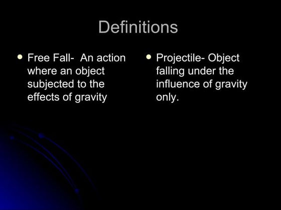 Free Fall & Projectiles 3 | PPT