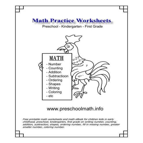Math Worksheets For Kindergarten and Preschool