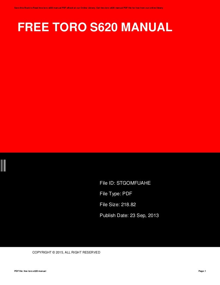 Free toro-s620-manual