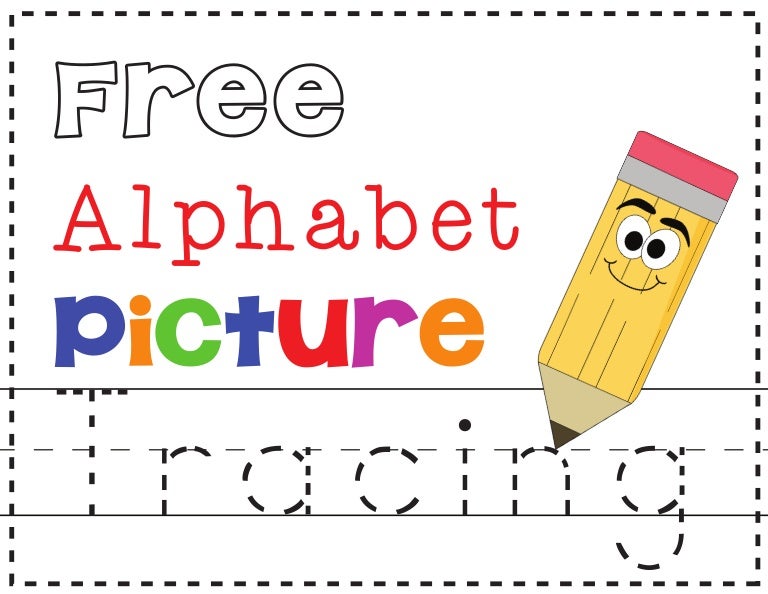 Free Alphabet Picture Tracing Print 1 5