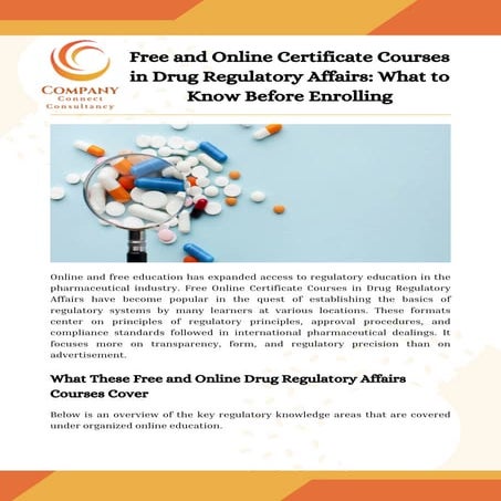 Regulatory Affairs Certification Courses | PPTX