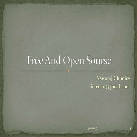 Free and open source sw