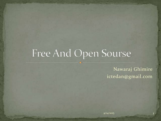 Free and open source sw