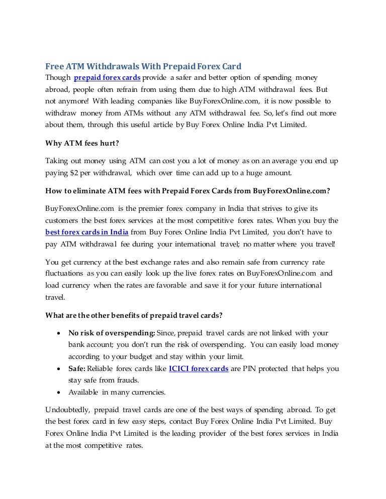 Forex card withdrawal limit