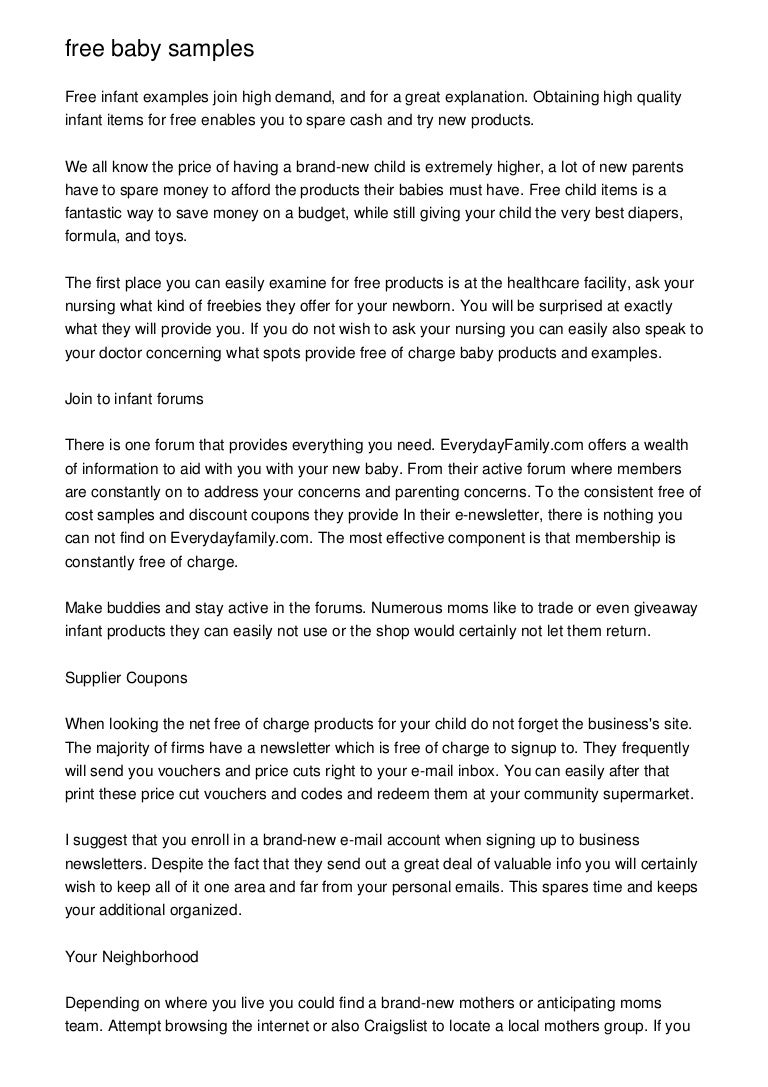 sign up for baby samples