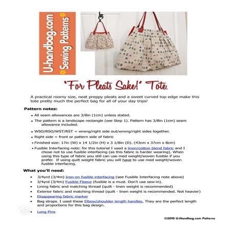 How To Sew: Versatile Tote Bag | PDF