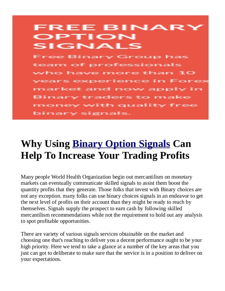 Free binary options signals providers