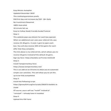 Free bitcoin auto pilot method $30 per hour