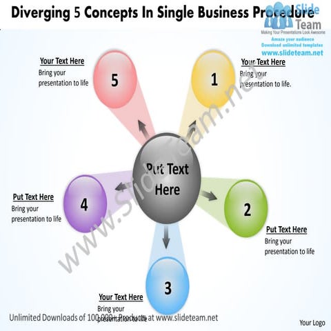 Free business powerpoint templates procedure circular flow layout chart