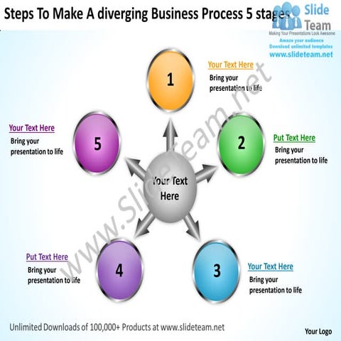 Free business powerpoint templates process 5 stages arrows network software s...