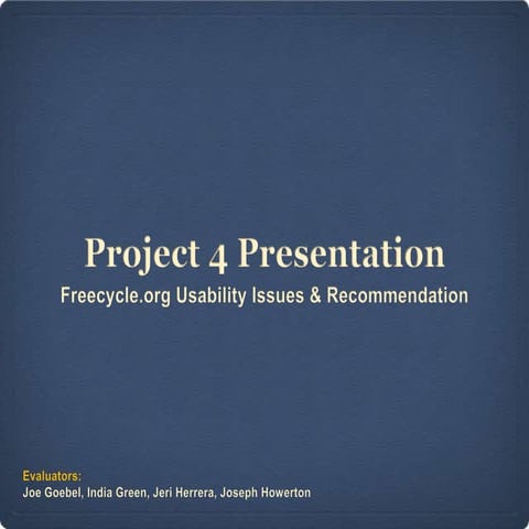 Freecycle.org usability findings and recommendations