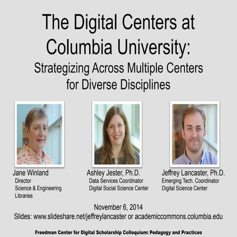 Freedman Center for Digital Scholarship Colloquium - 14_1106