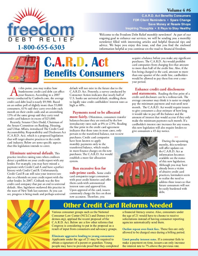 Freedom Debt Relief - Credit Card Accountability, Responsibility And