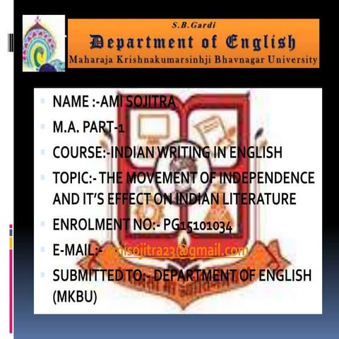 Freedom fighting  movement of india and it's effect on literature p 4