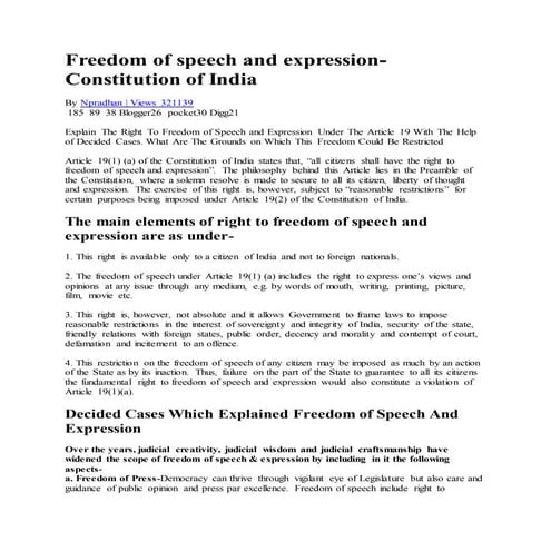 Freedom of speech and expression