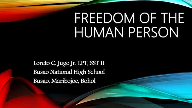 Freedom of the human person
