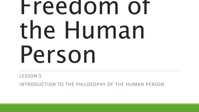Freedom of the human person