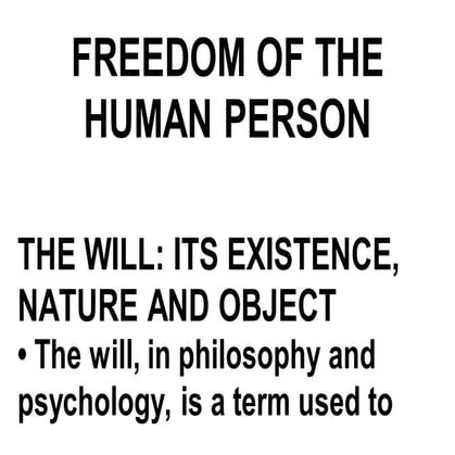 Freedom of the human person   im's