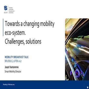 Mobility Breakfast Talk - Joost Vantomme