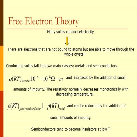 free electron theoryfree electron theory