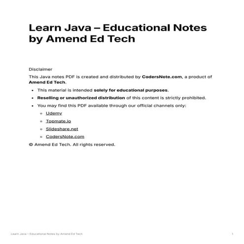Download Free Java Notes PDF for Easy Learning
