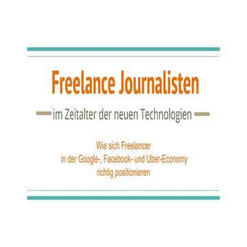 Freelancer in Zeiten der neuen Technologien