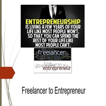 Freelancer to Entreprenuer Development Program Slide