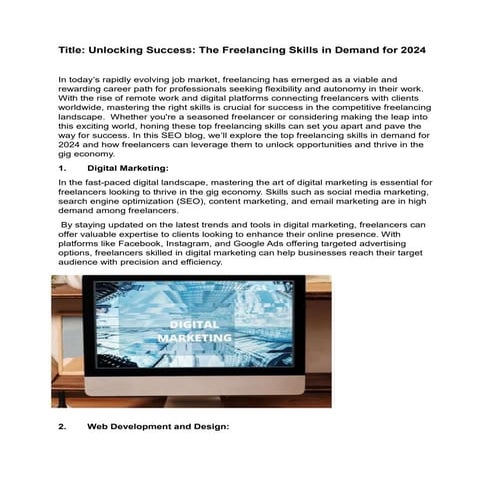 Top freelancing skills in demand for 2024